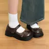 Zapatos Mary Jane con lazo de patchwork estilo retro para mujer, nuevo estilo nicho de otoño 2026, zapatos pequeños de cuero estilo universitario