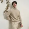 Suéter Masculino Gola Meia-Alta Pulôver Tricô Masculino Inverno Slim Fit Camada Base Suéter de Lã Suéter Masculino Cross-border Gola Meia-Alta