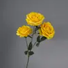 Rosa Artificial Venta al por mayor Transfronteriza Amazon Individual 3 Cabezas Rosa Artificial de París Flor Artificial Flor de Boda Pared de Flores DIY