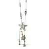 Colar com Franjas de Estrela Prateada Retrô Design de Nicho Feminino Corrente de Suéter Única Estilosa Acessórios Longos Versáteis Doces e Descolados