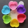 Suministro directo de fábrica una variedad de capacillos para muffins de 7 cm, amor, rosa, estrella de cinco puntas, redondo, para hacer tú mismo, de silicona, para gelatina, pastel