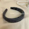 Otoño Invierno Estilo Perezoso Retro Lunares Felpa Corta Goma Grande para el Pelo Diadema Accesorios para el Cabello Suave de Alta Gama No Dañina
