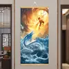 Pequeno Nezha Naohai Ao Bing Ao Guang Rei Dragão das Quatro Mares Papel de Parede Envolvente Pintura de Parede Sala de Estar Entrada Caixa de Relógio Pintura Decorativa