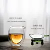 Taza de Feria Transparente de Doble Capa, Taza de Feria Aislada Grande y Pequeña, Juego de Té Kung Fu, Colador de Té con Filtro, Divisor de Té