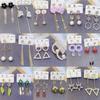 Pendientes de plata con borlas y forma de corazón con diseño geométrico de diamante y flor, elegantes y dulces, a la moda, venta al por mayor