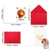 Cartão de Agradecimento Transfronteiriço 1 Peça/Conjunto, Cartão de Mensagem de Texto com Animal Africano de Desenho Animado, Dobrável com Envelope