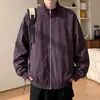 Chaqueta negra de cuello alto para hombre, top casual holgado de otoño, marca de moda, chaqueta de trabajo elegante y genial para adolescentes