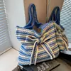 Bolso de punto de gran capacidad transfronterizo, bolso de mano elegante para mujer, nuevo modelo de otoño 2026 versión coreana, bolso simple de hombro y cruzado