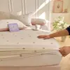 Sábana Bajera Ajustable de Algodón Puro Estilo Minimalista, Cubrelecho 100% Algodón Puro, Sábana para Todas las Estaciones, Protector de Colchón para Cama de 1.8m