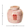 Jarra Cerámica Jingdezhen Doble Felicidad Azul y Blanco, Tarro de Té Estilo Antiguo, Tarro de Almacenamiento Doble Felicidad, Tarro Doble Felicidad Pintado a Mano Estilo Chino Nuevo para Bodas
