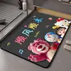 Alfombrilla de suelo de barro de diatomeas con diseño de oso fresa de dibujos animados, alfombrilla absorbente para baño, alfombrilla de secado rápido para pies, alfombrilla antideslizante para ducha, puerta de baño