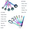 Conjunto de Colheres de Aço Inoxidável Metal Ponta Quadrada Cauda Quadrada Colheres Medidoras Utensílios de Confeitaria Ferramentas de Cozinha Atacado Redondo