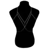 Joyería de Moda Transfronteriza Europea y Americana Cadena Cruzada Simple para Cuerpo Cadena de Pecho Cadena de Cintura Versátil Sexy para Chicas Accesorios Sensación de Alta Gama