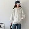 Sudadera con capucha informal de estilo coreano para niñas, nueva colección de otoño 2026, moderna y de ajuste relajado, top tipo jersey holgado