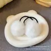 Atacado Transfronteiriço Elásticos de Cabelo com Pompons, Elásticos de Cabelo Infantis, Pompons de Pelo Sintético de Coelho, Acessórios DIY, Pompons de Cabelo Elásticos