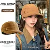 Sombrero octogonal de gamuza plisado de ala ancha color liso estilo coreano y japonés, boina casual vintage, sombrero versátil de primavera y otoño