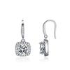 Pendientes de abanico elegantes y sencillos de plata de ley S925 de moda europea y americana con incrustaciones de circonita para mujer, pendientes con hebilla para la oreja, venta al por mayor