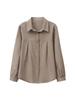 Camisa de algodón y lino para mujer, primavera y otoño 2024, nueva camisa informal holgada, elegante, adelgazante, de manga larga para madres de mediana edad.