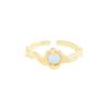 1123 Anillo de piedra lunar con textura plisada de diseño nicho de lujo ligero estilo coreano INS plata esterlina S925 anillo para mujer