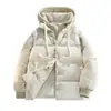 Nueva chaqueta de invierno para hombre, dos piezas falsas, acolchada de algodón engrosada, abrigo acolchado con capucha de corte holgado, abrigo de algodón popular