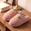 Pantuflas de Felpa Antideslizantes Estilo Retro para Interiores para Hombres y Mujeres, Ropa de Casa Universal, Cálidas para Otoño/Invierno, Pantuflas de Algodón para Dormitorio