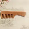 Peine de madera de durazno natural Madera estática portátil doméstico masaje peine de madera de pera para hombres y mujeres cabello largo