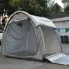 Tienda de Bicicletas Amplia de Doble Puerta Khaki Mejorada para 4 Bicicletas, Tienda de Almacenamiento, Cobertizo para Bicicletas, Tienda para Motocicletas
