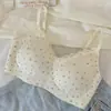 Sutiã Push-up Fino Floral Puro e Sedutor para Mulheres com Seios Pequenos, Suporte Macio Sem Aro Anti-Queda Doce e Delicado
