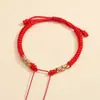 Pulsera de cuerda roja semiacabada tejida a mano DIY, colgante de bolsita, colgante de joyería, estilo nacional, cuerda de mano, cuerda colorida