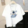 Camiseta de Manga Corta para Niños de Verano con Estampado Top Infantil Dibujos Animados Elegante Holgada de Algodón Versátil Camiseta Básica