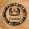 Pulseira de Obsidiana com os Doze Signos do Zodíaco Mais Vendida Transfronteiriça, Pulseira Versátil de Obsidiana Preta Simples Unissex