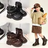 Botas Martin para Niñas 2026 Otoño/Invierno Nuevas Botas Infantiles para Niños Medianos y Grandes Botines para Niñas Botas Pequeñas de Cuero con Suela Gruesa Retro