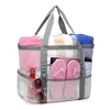 Bolsa de Playa de Malla Portátil con Gran Capacidad para Juguetes, Bolso de Hombro para Playa, Bolsa de Baño, Bolsa de Playa de Viaje