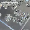 Bisel sin bisel de circonita terminado en bolas de diamante apiladas para decoración de uñas, dulces de roca de huevo de paloma cuadrado grueso brillante decoraciones de uñas