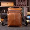 Nova Bolsa de Ombro Masculina Retrô Bolsa Transversal Masculina Bolsa Masculina de Couro Genuíno Couro Bovino Camada Superior Bolsa Pequena Casual para Celular Tendência