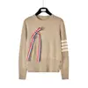 Tb Nuevo Suéter de Punto de Lana para Mujer Otoño e Invierno Casual Versátil Aspecto Adelgazante Suéter con Lazo Desmontable