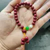 Pulsera pequeña de imitación de cinabrio fresco estilo étnico temperamento de moda nacional retro todo partido hebilla de seguridad pulsera de loto para mujer joyería