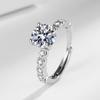 Venta en vivo de anillo de diamantes de imitación de princesa de 2 quilates con temperamento, joyería para mujeres, fabricantes en stock, venta al por mayor