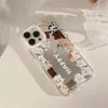 Estojo de Creme Espelhado Fofo com Tema de Animal de Estimação Círculo Completo Adequado para Apple 17Pro, Capa Protetora de iPhone16/12 Feminina Macia e Adorável
