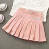 Falda plisada para niñas, pantalones con pantalones de seguridad, falda que combina con todo, falda antidesnudos para niños, falda de media longitud, falda de verano para niños de moda