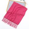 Exclusivo transfronterizo para moda de color sólido nuevo toalla larga plana delgada bufanda chal casual suave transpirable con borlas