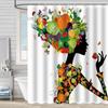 Cortina de Ducha de Tela Impermeable Resistente al Moho con Estampado Digital de Mariposas de Amazon para Baño, Partición de Tela para Ducha, Sin Perforaciones