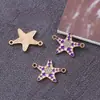 Estrela-do-mar Pentagonal de Diamante Acessórios de Metal Acessórios de Anéis Duplos Florais Pulseira DIY Acessórios de Contas em estoque Atacado