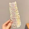 Faixa de Cabelo de Tricô Floral de Alta Qualidade 2026 com Velcro para Arrumar Cabelos Soltos, Faixa de Cabeça Floral Colorida Estilo Pastoral para Mulheres