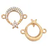 Accesorios DIY de Joyería Creativa Nuevo Colgante Doble Estrella Hueca Luna Diamante Resaltado Colgante para Collar Pulsera Venta al por Mayor