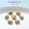 Accesorios de Turquesa Natural Chapados en Oro de 24 Quilates Pulsera de Cuentas Hecha a Mano para DIY Cuentas Espaciadoras con Forma de Huevo Venta al por Mayor