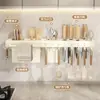 Soporte de Cuchillos de Pared sin Taladro Estante de Almacenamiento de Pared Soporte para Cortadores Soporte para Palillos Gancho para Cucharas Estante de Almacenamiento