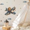 Nuevo MG-E009 dibujos animados oso estrella voladora dormitorio sala de estar fondo decorativo pegatinas de pared al por mayor