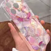Funda Protectora Transparente con Flor Rosa Grande Anticaídas Adecuada para Serie Iphone15/16/17 Promax/14