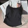 Camisole de Lã com Pregas Laterais para Outono e Inverno Colete Térmico Escovado com Aquecimento Efeito Emagrecedor Top com Uma Copa Costas Bonitas